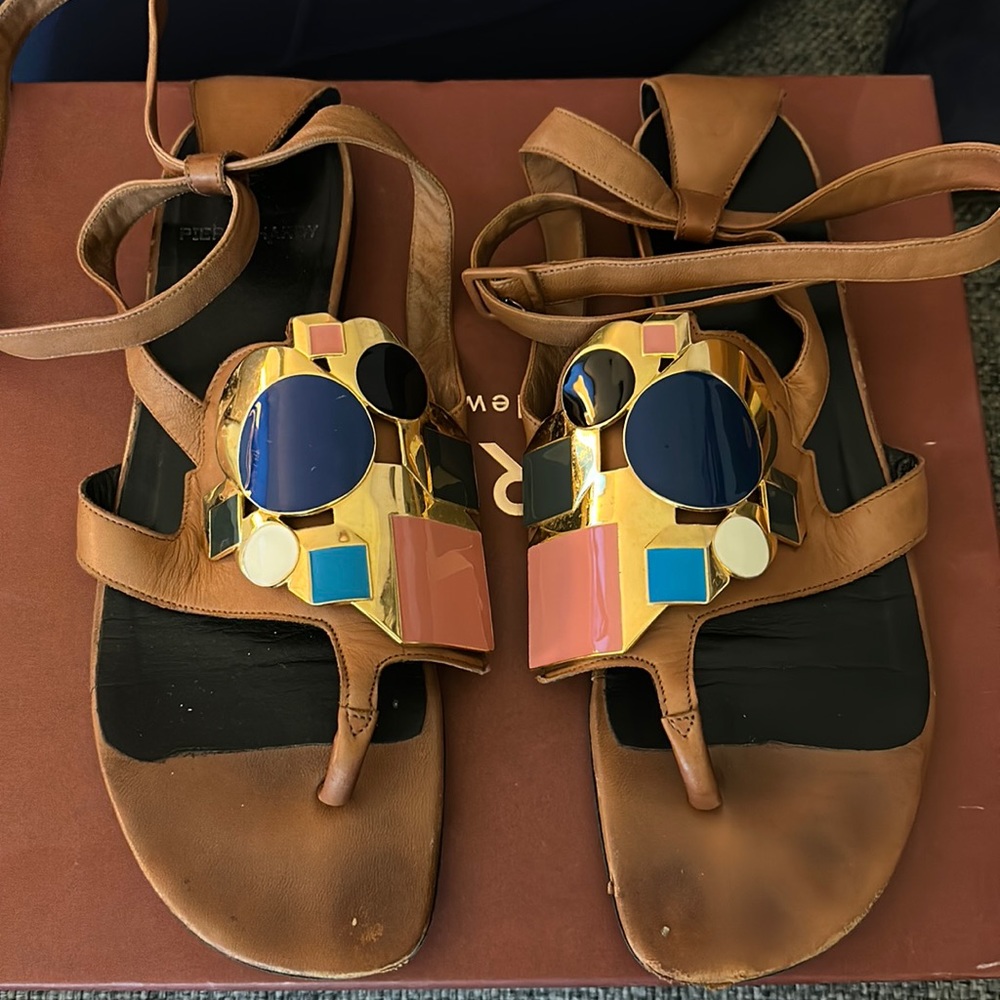 Used leather sandals.